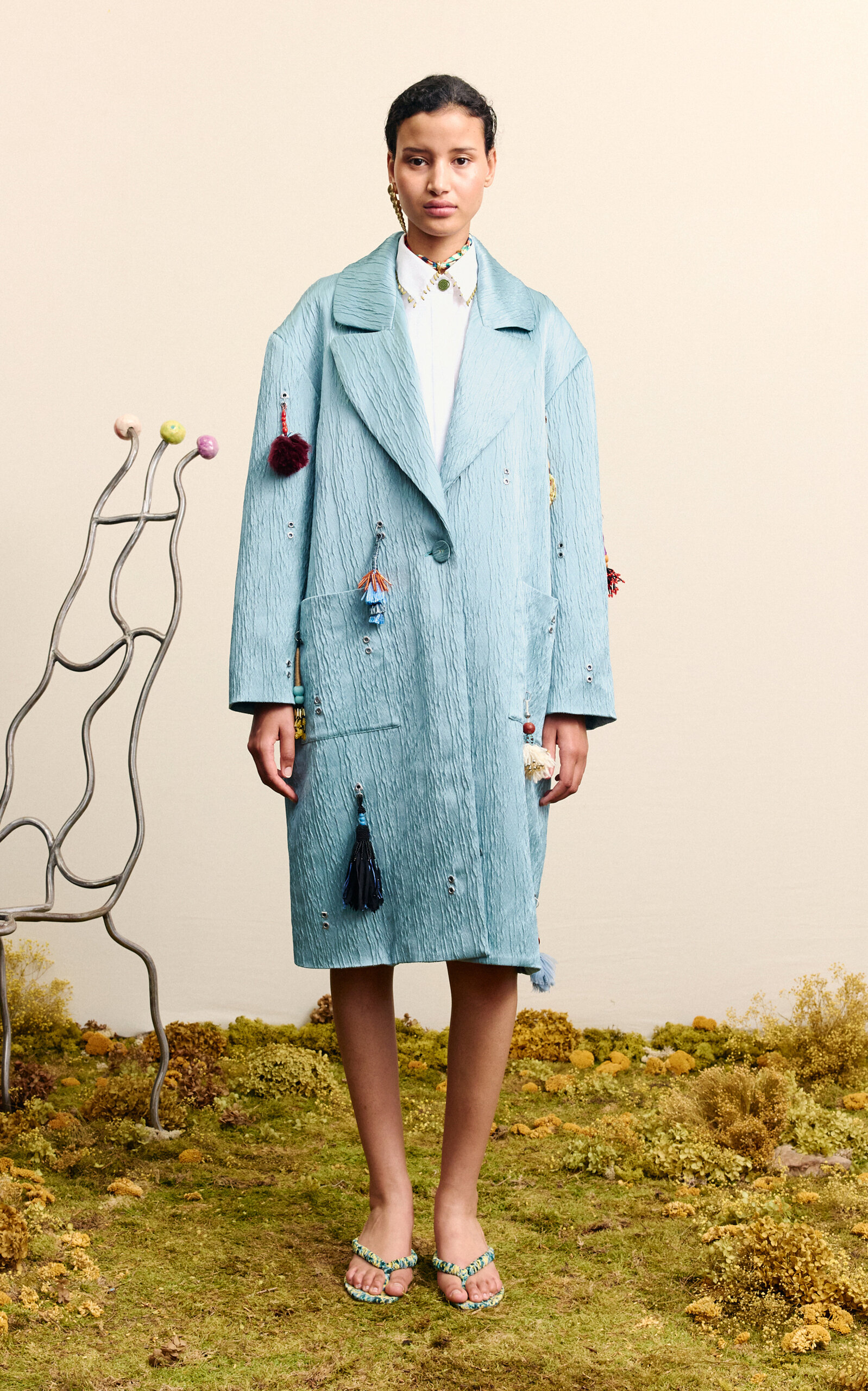 ALÉMAIS ALÉMAIS Collector Embellished WoolBlend Coat