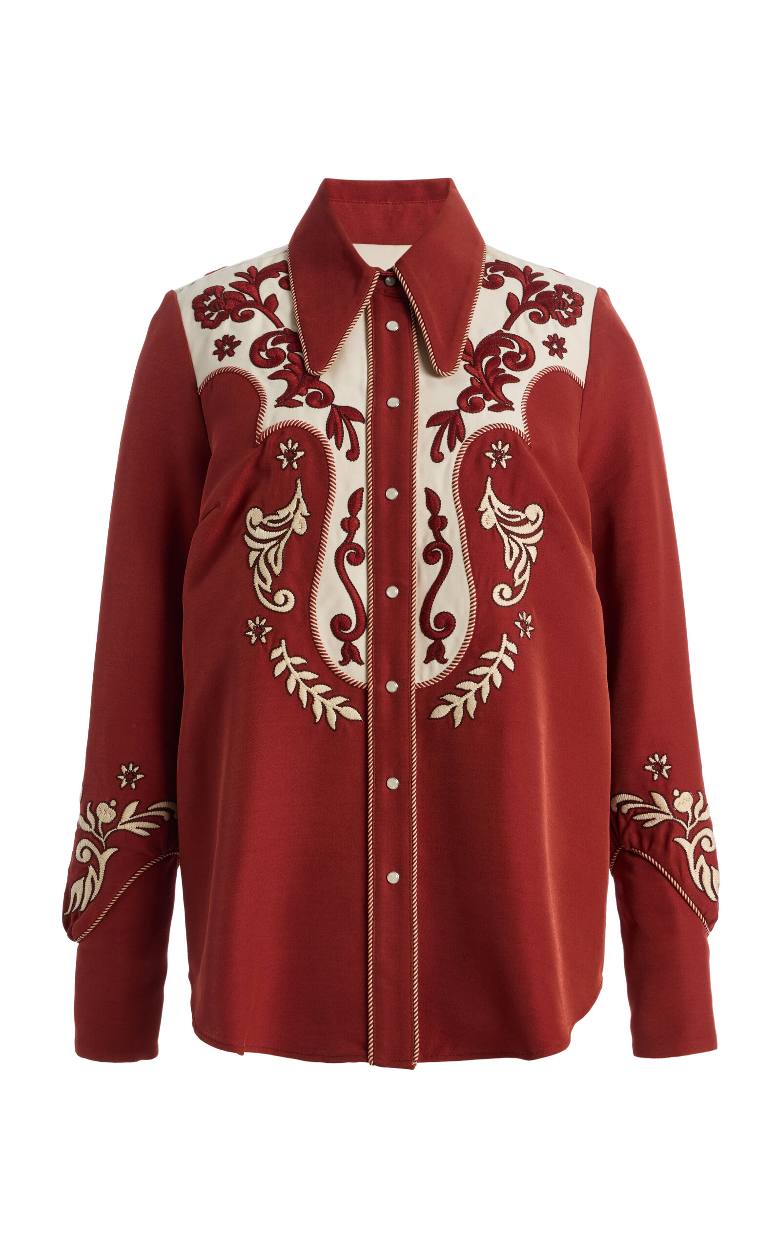 ALÉMAIS ALÉMAIS Duke Embroidered Crepe Shirt