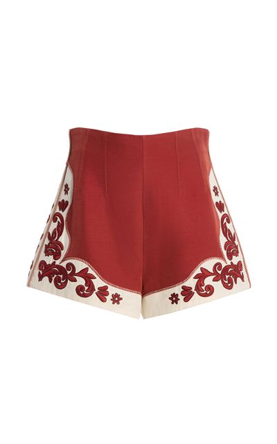 ALÉMAIS ALÉMAIS Duke Embroidered Crepe Shorts