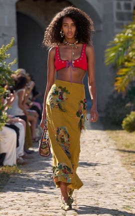 ALÉMAIS ALÉMAIS Florencia Beaded HempCotton Maxi Skirt