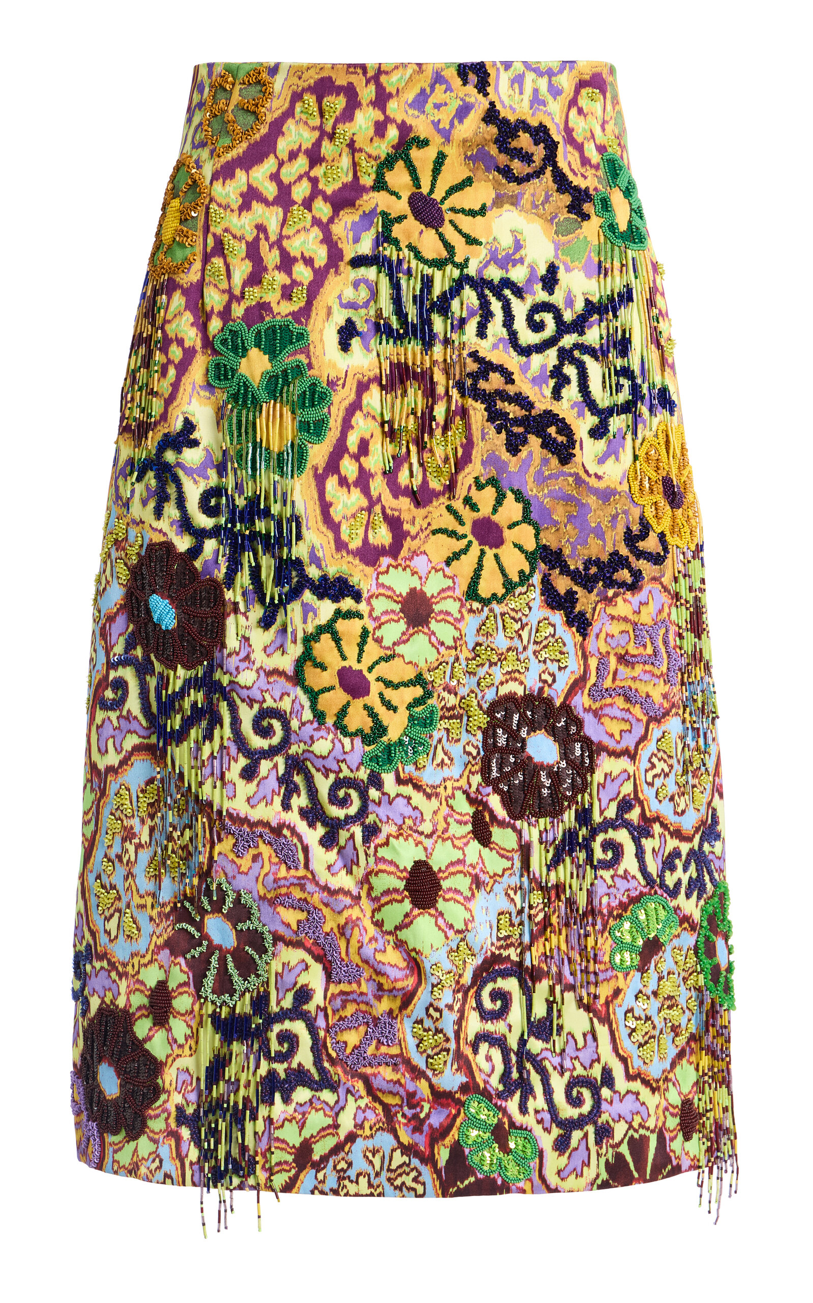 ALÉMAIS ALÉMAIS Joanna Embellished Satin Midi Skirt