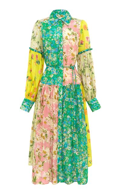 alemais kenzie patchwork midi dress ALÉMAIS