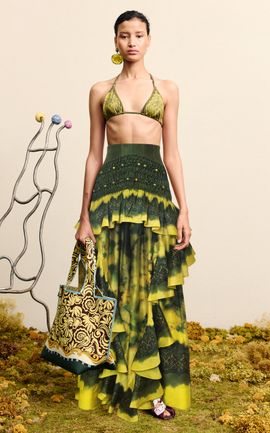 ALÉMAIS ALÉMAIS Mariel CottonSilk Maxi Skirt