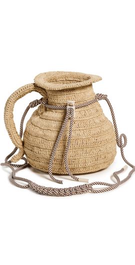 ALÉMAIS ALÉMAIS Michelle Raffia Jug Crossbody Bag Blonde One