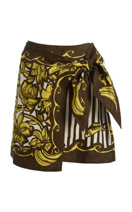 ALÉMAIS ALÉMAIS Mona Printed Hemp Mini Sarong Skirt