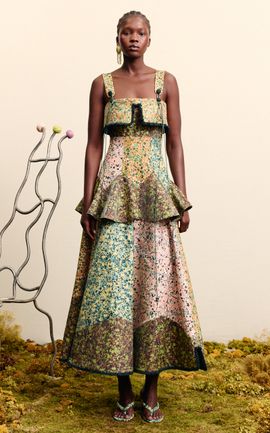 ALÉMAIS ALÉMAIS Ondina Spliced CottonBlend Midi Dress