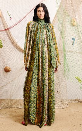 ALÉMAIS ALÉMAIS Ondina Spliced Georgette Maxi Dress