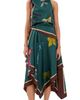ALÉMAIS ALÉMAIS Rosette Silk Scarf Midi Dress Teal - 1
