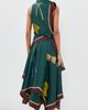 ALÉMAIS ALÉMAIS Rosette Silk Scarf Midi Dress Teal - 3