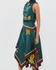 ALÉMAIS ALÉMAIS Rosette Silk Scarf Midi Dress Teal - 4