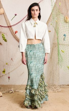 ALÉMAIS ALÉMAIS Sirena Cropped Cotton Shirt