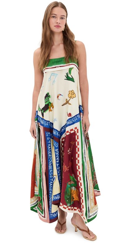 ALÉMAIS ALÉMAIS Tangible Love Silk Midi Dress Multi