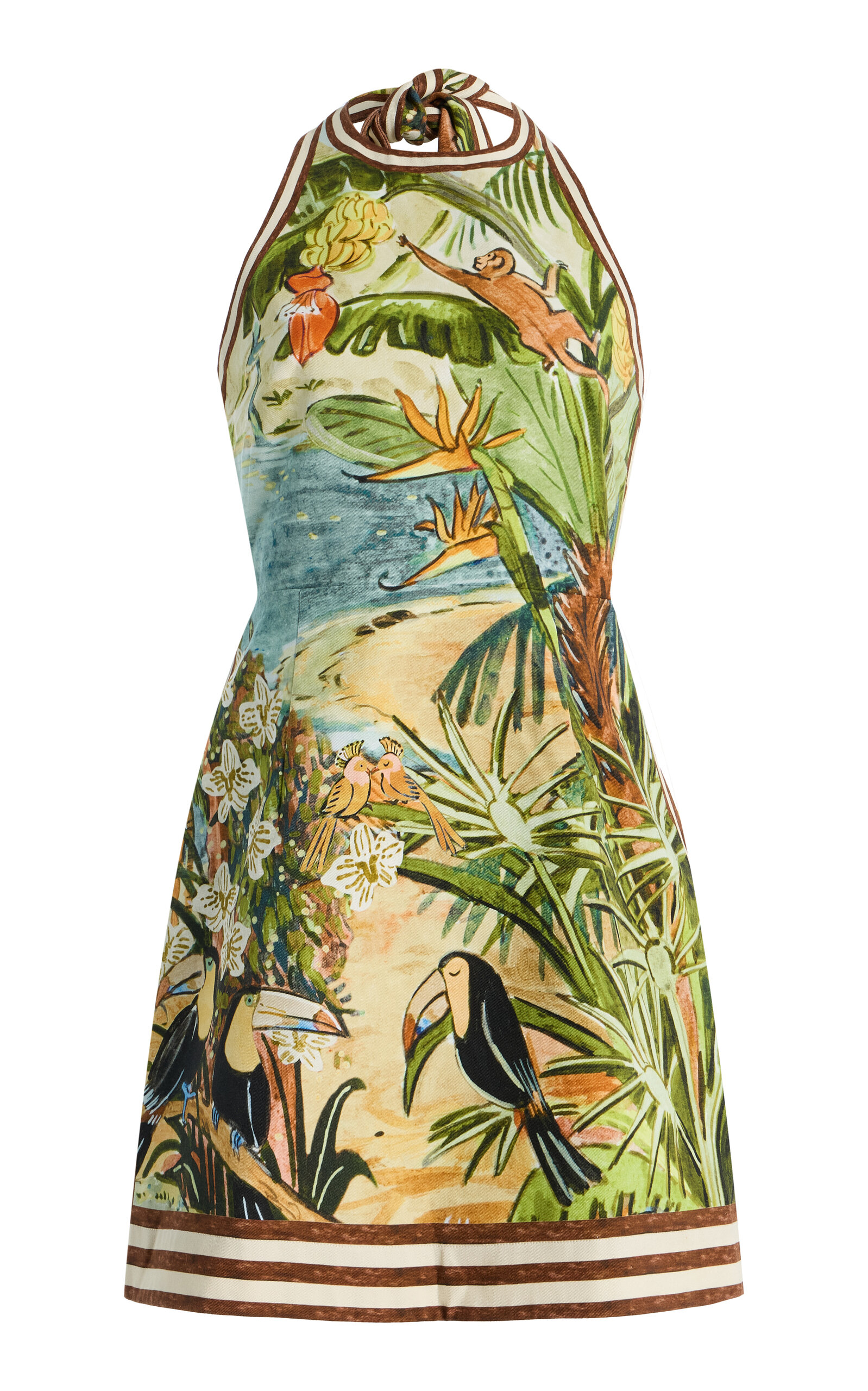 ALÉMAIS ALÉMAIS Toucan Tango Organic Cotton Halter Mini Dress