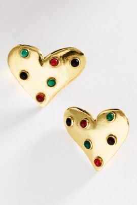 ALÉMAIS Atomic Heart Mini Stone Stud Earrings
