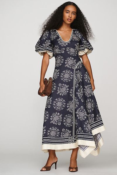 Alémais Banderra 100% European Linen Maxi Dress