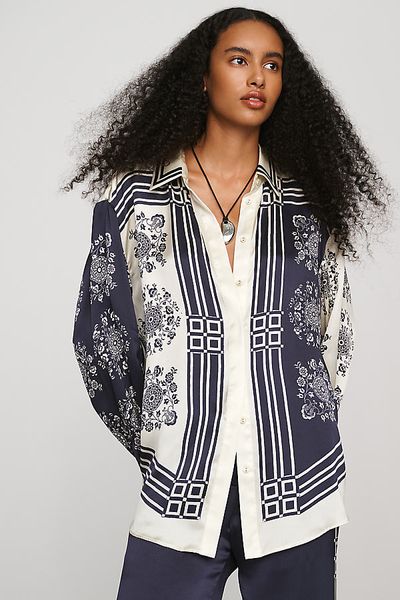 ALÉMAIS Banderra 100% Silk Buttondown Shirt