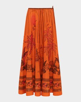 ALÉMAIS Boathouse Cotton Voile Midi Skirt
