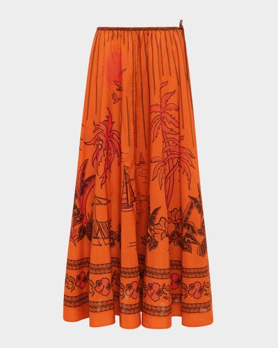 ALÉMAIS Boathouse Cotton Voile Midi Skirt