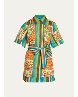 ALÉMAIS Charlie Belted Linen Mini Dress