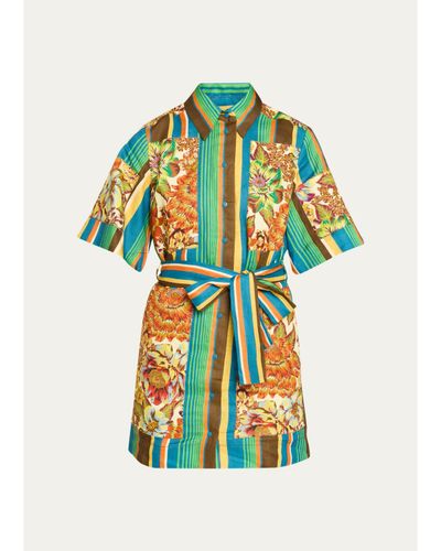 ALÉMAIS Charlie Belted Linen Mini Dress