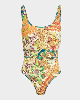 ALÉMAIS Charlie Floral Belted One-Piece Swimsuit