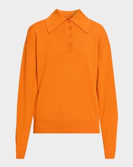 ALÉMAIS Claudia Tangerine Knit Polo