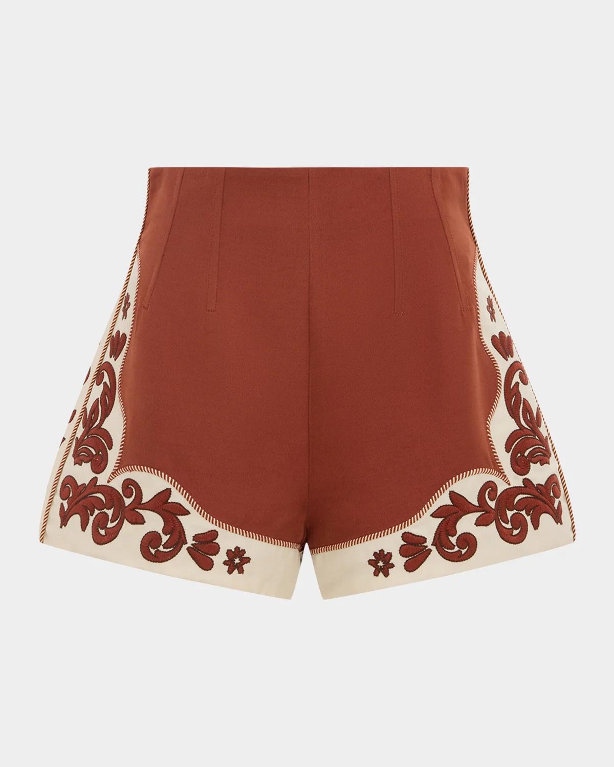 ALÉMAIS Duke Embroidered Shorts