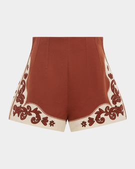 ALÉMAIS Duke Embroidered Shorts
