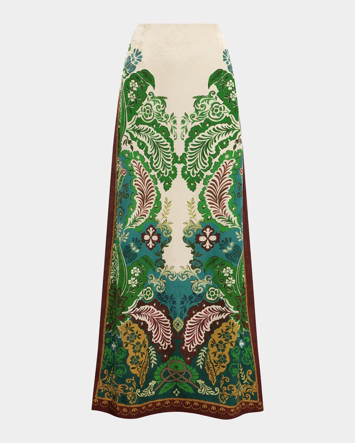 ALÉMAIS Florence Botanical Jacquard Maxi Skirt