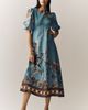 ALÉMAIS Georgie Puff Sleeve 100% Linen Midi Dress - 1