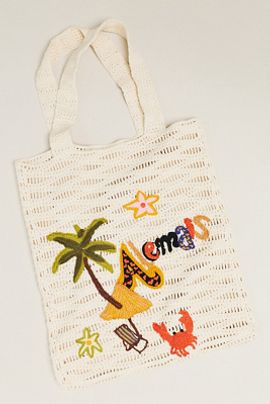 ALÉMAIS Island Cove 100% Cotton Crochet Tote Bag