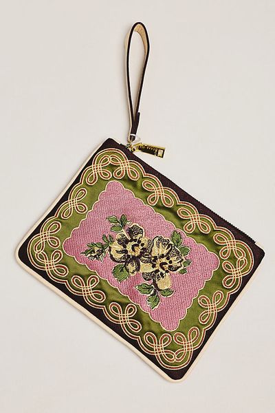 ALÉMAIS Lacey Embroidered Clutch