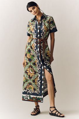 ALÉMAIS Liana Linen Midi Shirtdress