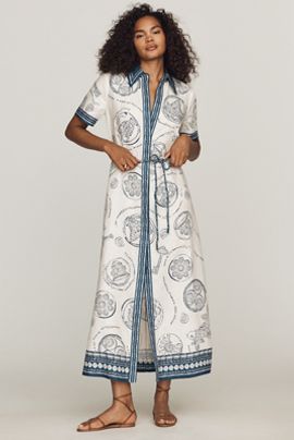 ALÉMAIS Lucky 100% Linen Belted Maxi Dress