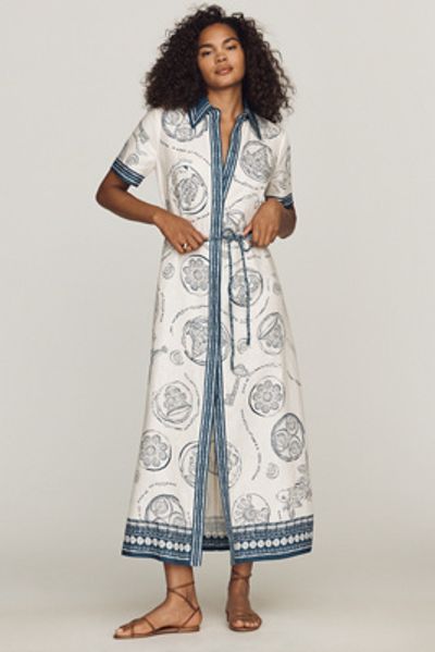 ALÉMAIS Lucky 100% Linen Belted Maxi Dress