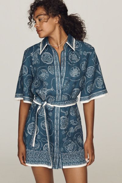 ALÉMAIS Lucky 100% Linen Belted Mini Dress