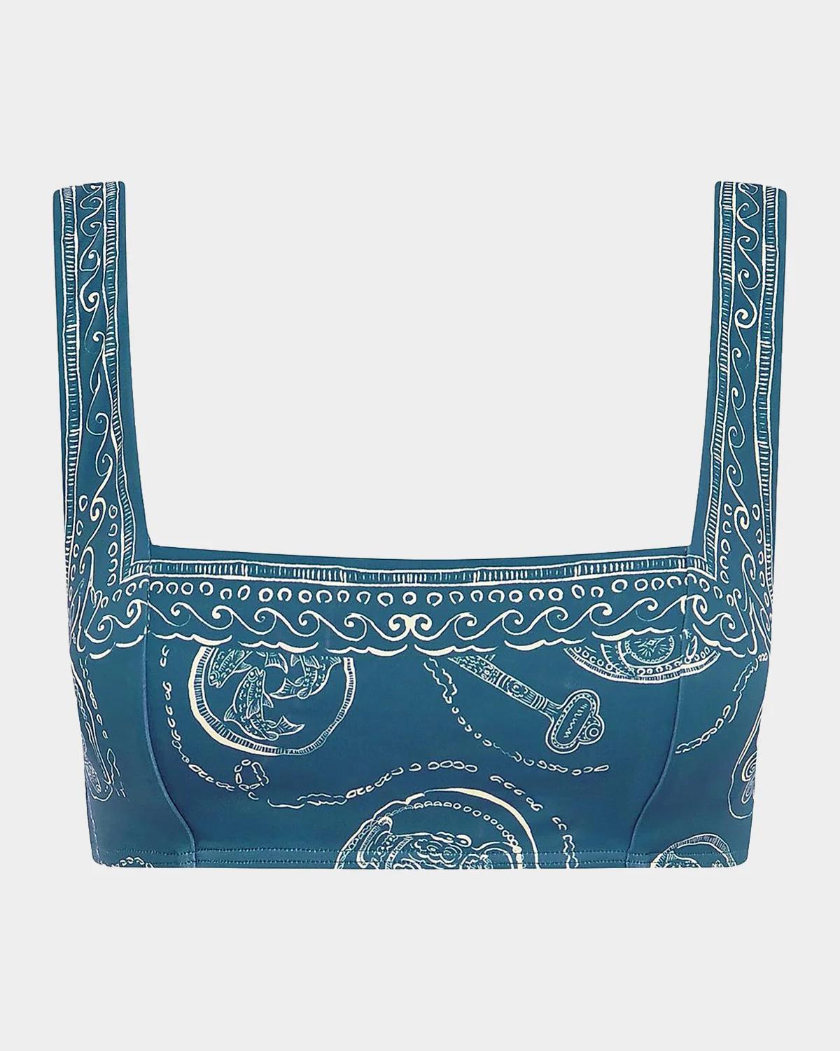 ALÉMAIS Lucky Square-Neck Bikini Top