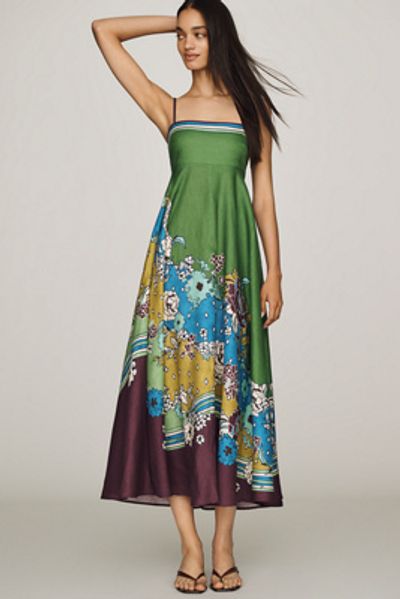 ALÉMAIS Nanci Linen Midi Dress