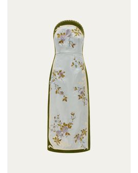 ALÉMAIS Odessa Floral Linen-Cotton Blend Midi Dress