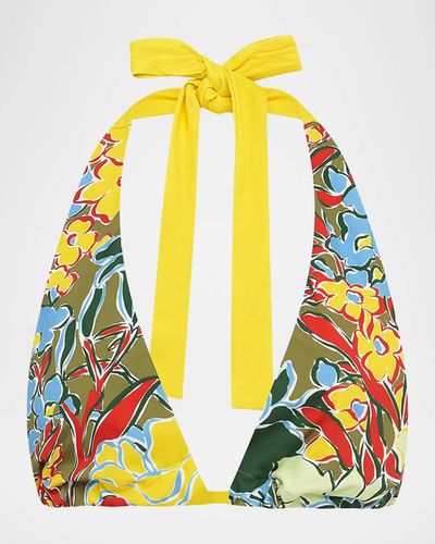 ALÉMAIS Solstice Floral Halter Bikini Top