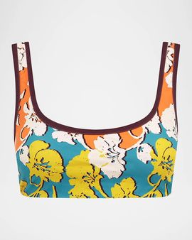 ALÉMAIS Splice Floral Scoopneck Bikini Top