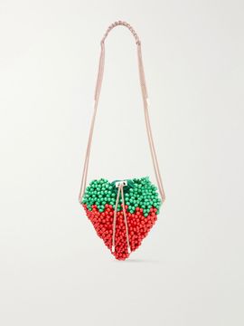 ALÉMAIS Strawberry beaded wood shoulder bag