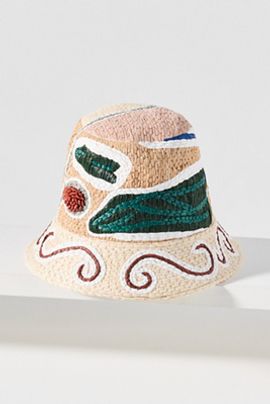 ALÉMAIS Velora Raffia Bucket Hat