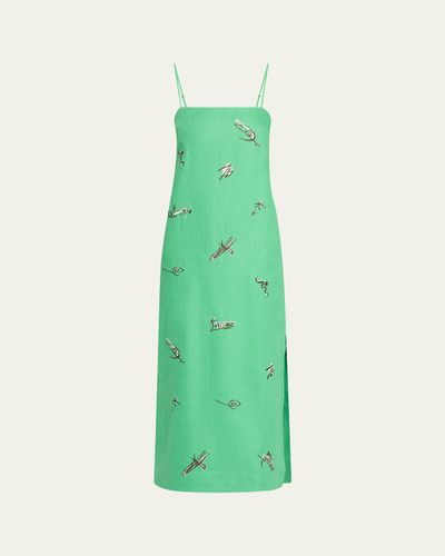 ALÉMAIS Wanda Embroidered Midi Dress
