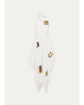 ALÉMAIS Westwood Embroidered Halter Midi Dress