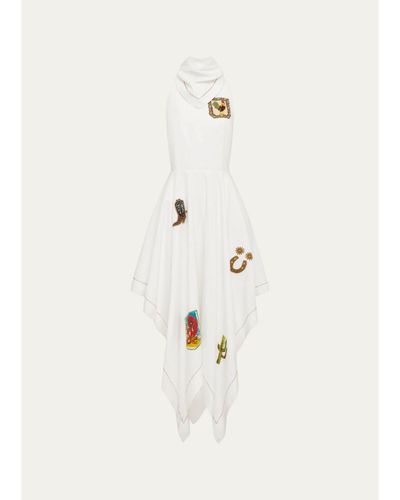 ALÉMAIS Westwood Embroidered Halter Midi Dress