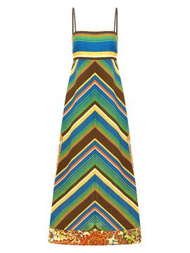 Alémais Women's Charlie Mixed-Print Linen Day Dress