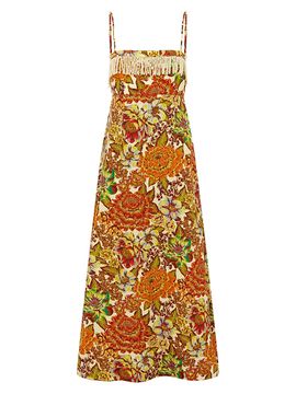 ALÉMAIS Women's Lana Floral Linen Maxi Dress