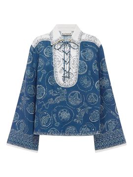 Alémais Women's Lucky Linen Lace-Up Top
