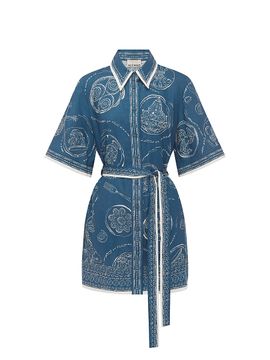 ALÉMAIS Women's Lucky Printed Linen Mini Dress